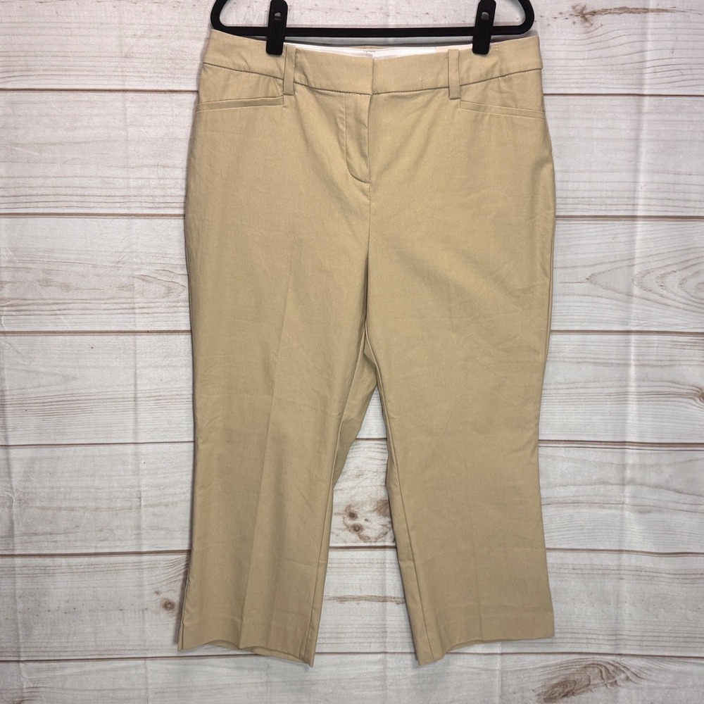 Lane Bryant Tan 4-Season Slim Capri Pants Mid-Rise Khaki Trousers 14 NWT